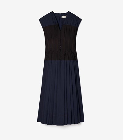 Tory Burch Bomull Poplin Claire Mccardell Klänning Dam Marinblå | BCODL-6589