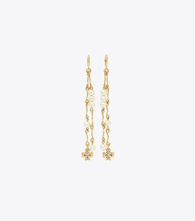Tory Burch Brutalist Linear Örhängen Dam Guld | DTJHA-6405