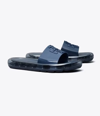 Tory Burch Bubble Jelly Badtofflor Dam Marinblå | VXQLZ-0198