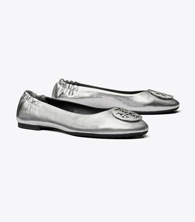 Tory Burch Claire Ballerina Dam Silver | VYMPE-0957
