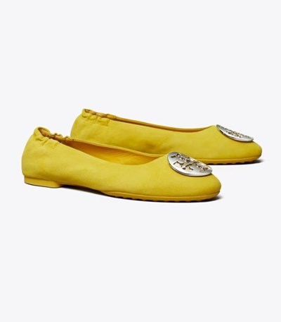 Tory Burch Claire Platta Skor Dam Gula | VFISA-7902