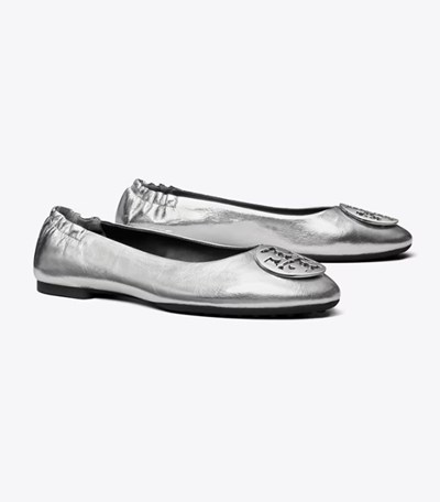 Tory Burch Claire Platta Skor Dam Silver | MQIXJ-2034
