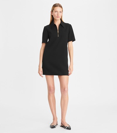 Tory Burch Crepe Polo Klänning Dam Svarta | OIEKF-0516