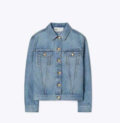 Tory Burch Denim Jacka Dam Azurblå | ECJWB-2364