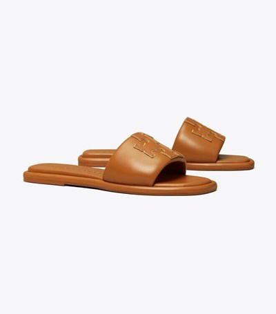 Tory Burch Double T Sport Badtofflor Dam Guld | TLBNH-8309