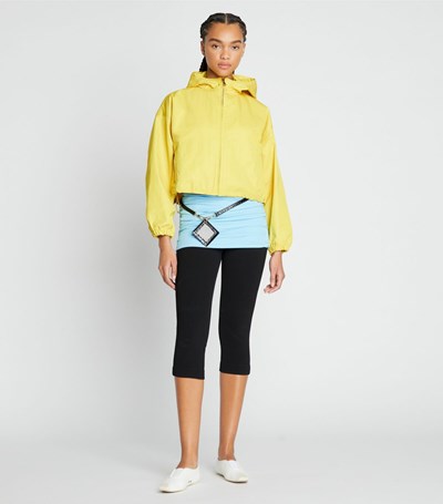 Tory Burch Double-faced Canvas Cropped Jacka Dam Gula | MJCBX-0826