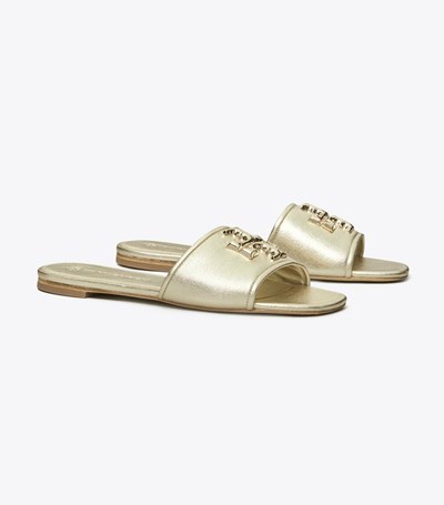 Tory Burch Eleanor, C-width Badtofflor Dam Guld | DTUZS-5826