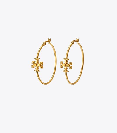 Tory Burch Eleanor Hoop Örhängen Dam Guld | FDMVJ-2940