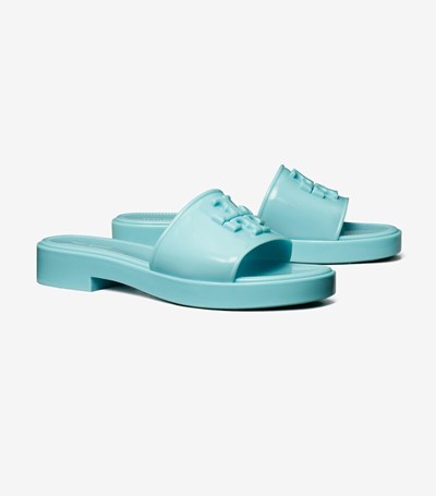 Tory Burch Eleanor Jelly Badtofflor Dam Ljusblå | HXETW-1708