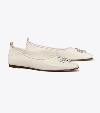 Tory Burch Eleanor Platta Skor Dam Grädde | PSTYC-9024