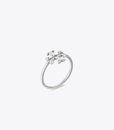 Tory Burch Eleanor Ringar Dam Silver | UFQHX-0576