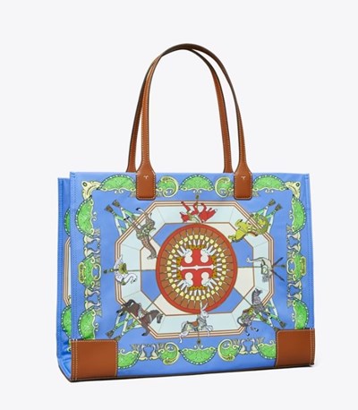 Tory Burch Ella Printed Handväska Dam Blå | CLZKY-5973