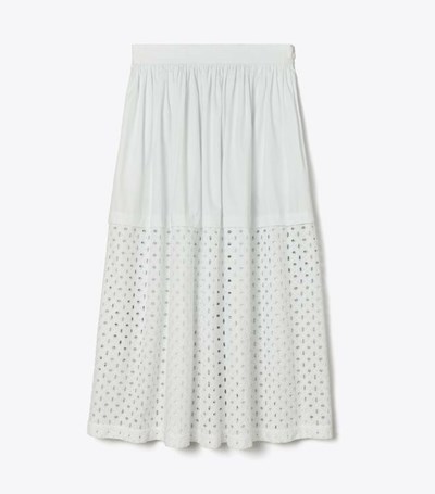 Tory Burch Eyelet Kjolar Dam Vita | XRVUG-5130