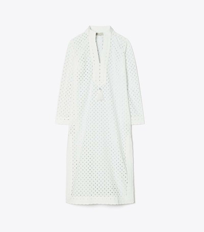 Tory Burch Eyelet Mid-length Tory Tunic Klänning Dam Vita | QCZFL-2051