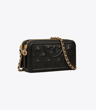 Tory Burch Fleming Double-zip Mini Bags Dam Svarta | HTNYB-1957