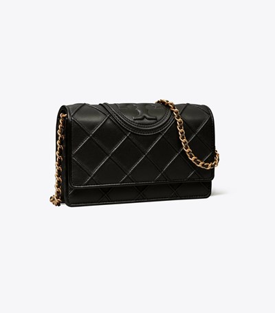 Tory Burch Fleming Soft Chain Crossbody Väska Dam Svarta | MNOWP-0451