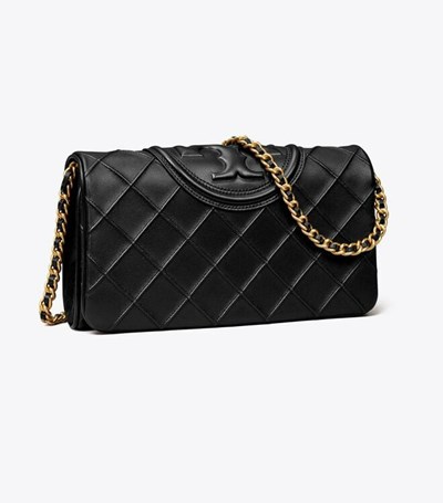 Tory Burch Fleming Soft Clutch Crossbody Väska Dam Svarta | KXILT-0436