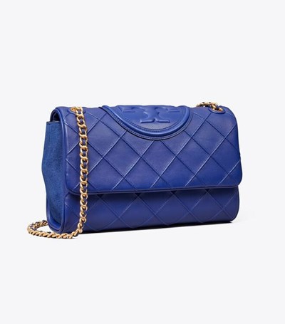 Tory Burch Fleming Soft Convertible Axelväska Dam Marinblå | GHLNC-5024