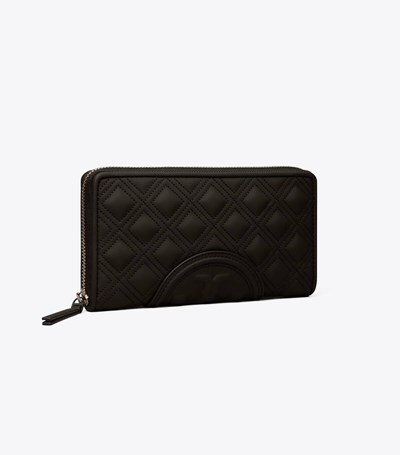 Tory Burch Fleming Soft Matte Zip Continental Plånbok Dam Svarta | THKVX-1362