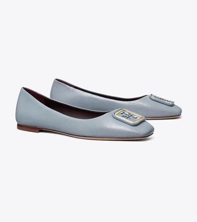 Tory Burch Georgia Platta Skor Dam Blå | OKCZU-3680