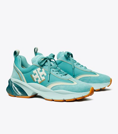 Tory Burch Good Luck Sneakers Dam Turkos | HYTQG-8059
