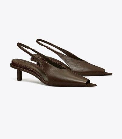 Tory Burch Hidden Peep Tå Slingback Sandaler Dam Lila | DWXQU-2319