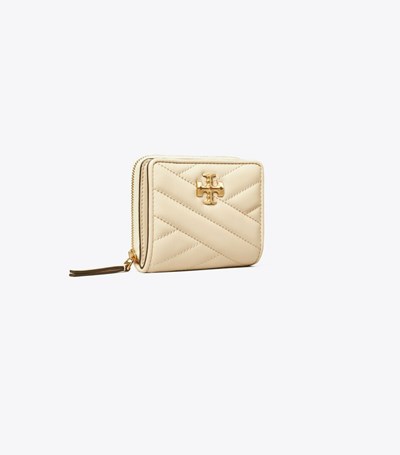 Tory Burch Kira Chevron Bi-fold Plånbok Dam Grädde | SQBHO-3205