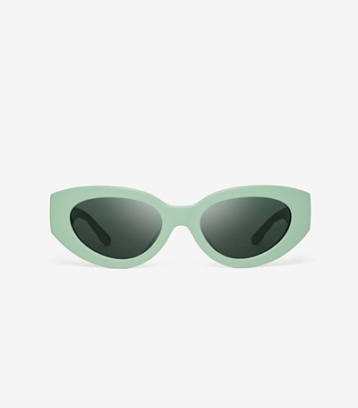 Tory Burch Kira Chevron Cat-eye Solglasögon Dam Mintgröna Grå | AFSRN-1084