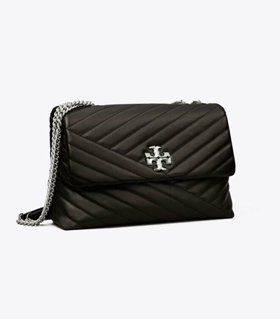 Tory Burch Kira Chevron Convertible Axelväska Dam Svarta | JMOLW-6749