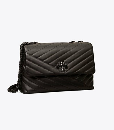 Tory Burch Kira Chevron Convertible Axelväska Dam Svarta | OSJUN-9504