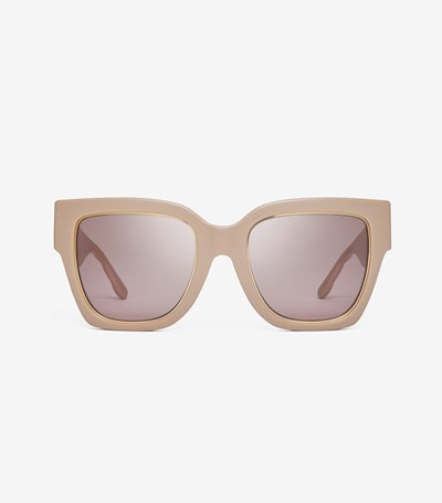 Tory Burch Kira Chevron Square Solglasögon Dam Bruna Rosa | NQZOR-6152