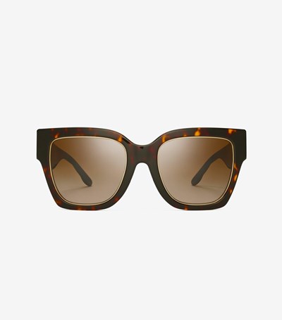 Tory Burch Kira Chevron Square Solglasögon Dam Bruna | TIEOU-8341
