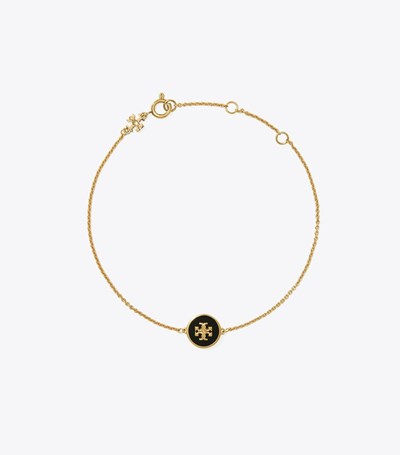 Tory Burch Kira Enamel Chain Armband Dam Guld Svarta | FVDZA-4803