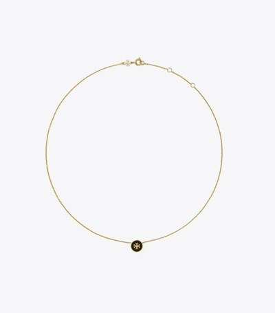 Tory Burch Kira Enamel Pendant Halsband Dam Guld Svarta | BFWYA-7549