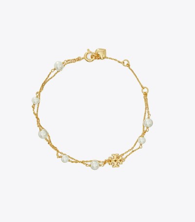 Tory Burch Kira Pearl Double-strand Armband Dam Guld | HBDXA-5074