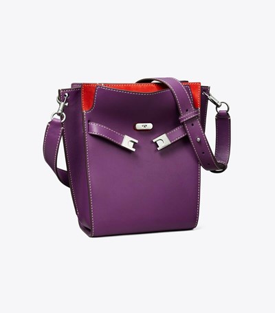 Tory Burch Lee Radziwill Double Bucket Bag Dam Lila | TXWQS-8452