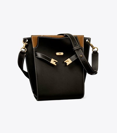 Tory Burch Lee Radziwill Double Bucket Bag Dam Svarta | UELNG-3794