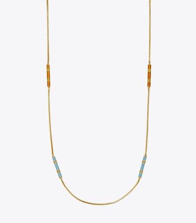 Tory Burch Long Kira Enamel Halsband Dam Olika Färger | JQOGF-0683