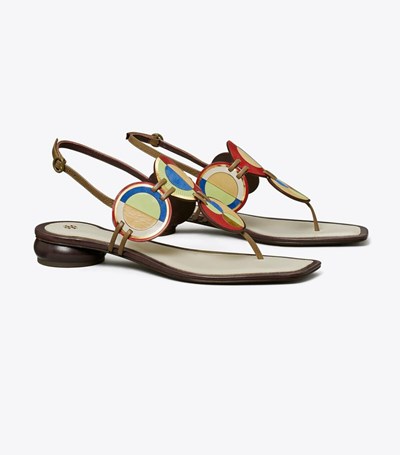 Tory Burch Marquetry Disk Sandaler Dam Olika Färger | FZRXD-4601