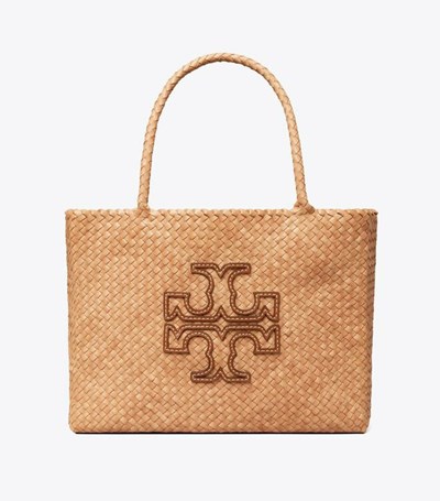 Tory Burch Mcgraw Dragon Woven Toteväska Dam Beige | COUEI-9418