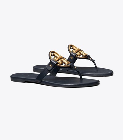 Tory Burch Metal Miller Soft Sandaler Dam Marinblå | GAPJK-8209