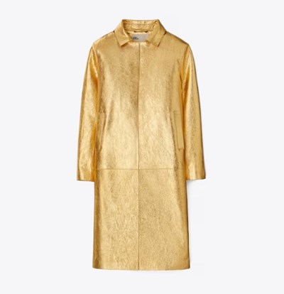 Tory Burch Metallic Läder Rockar Dam Guld | BNULQ-7208