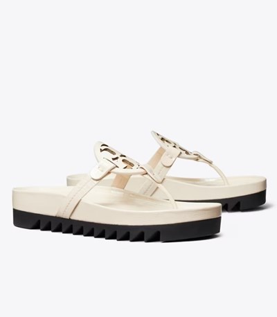 Tory Burch Miller Cloud Lug Sandaler Dam Grädde | WYVEG-2350