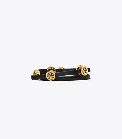 Tory Burch Miller Double-wrap Armband Dam Guld Svarta | GISEH-6179