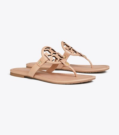 Tory Burch Miller Läder Sandaler Dam Ljusbruna | NWJYD-3082