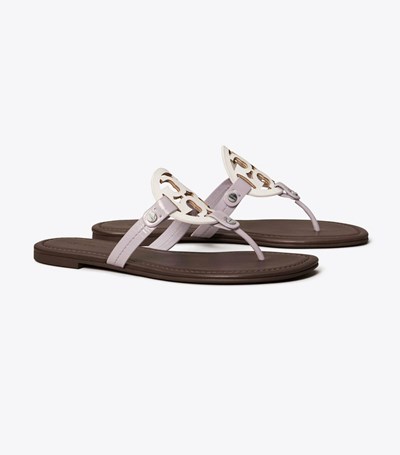Tory Burch Miller Läder Sandaler Dam Vita | AVNHX-9756