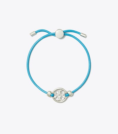 Tory Burch Miller Slider Armband Dam Silver Blå | ATSBH-7059