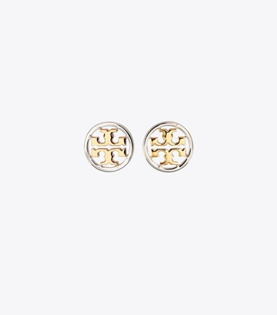 Tory Burch Miller Stud Örhängen Dam Guld Silver | NOZMS-7380