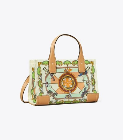 Tory Burch Mini Ella Printed Crossbody Väska Dam Grädde | HXWSJ-0697
