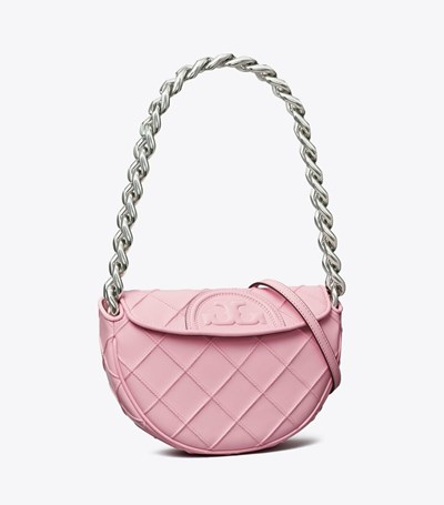 Tory Burch Mini Fleming Soft Crossbody Väska Dam Rosa | VMWUE-3960
